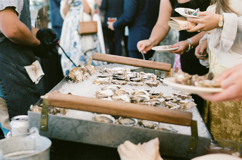 An oyster bar is photographed at a Captain Whidbey Inn island in Washington state 