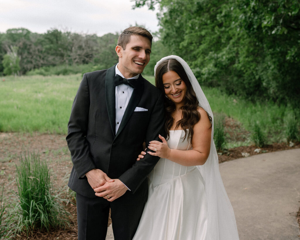 Newlyweds pose for bridal portraits following their Bavarian Downs wedding 
