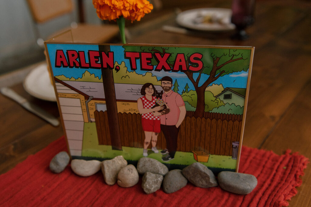 Handmade King of the Hill inspired wedding decor is displayed at a hood river wedding