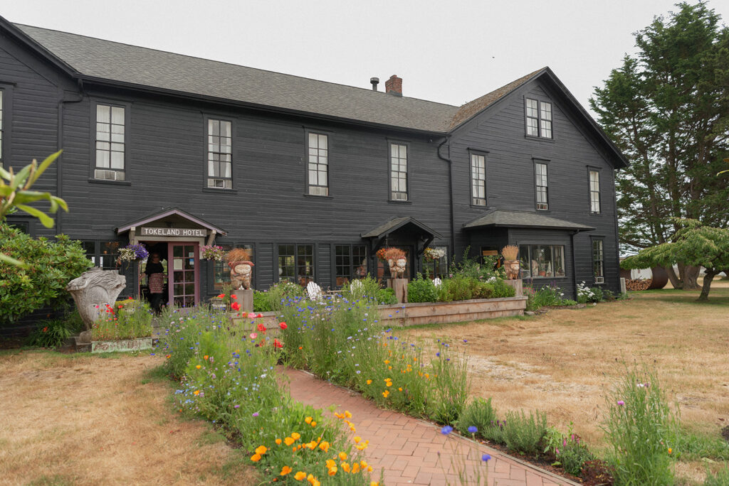 The Tokeland Hotel is photographed during a Tokeland Washington wedding 
