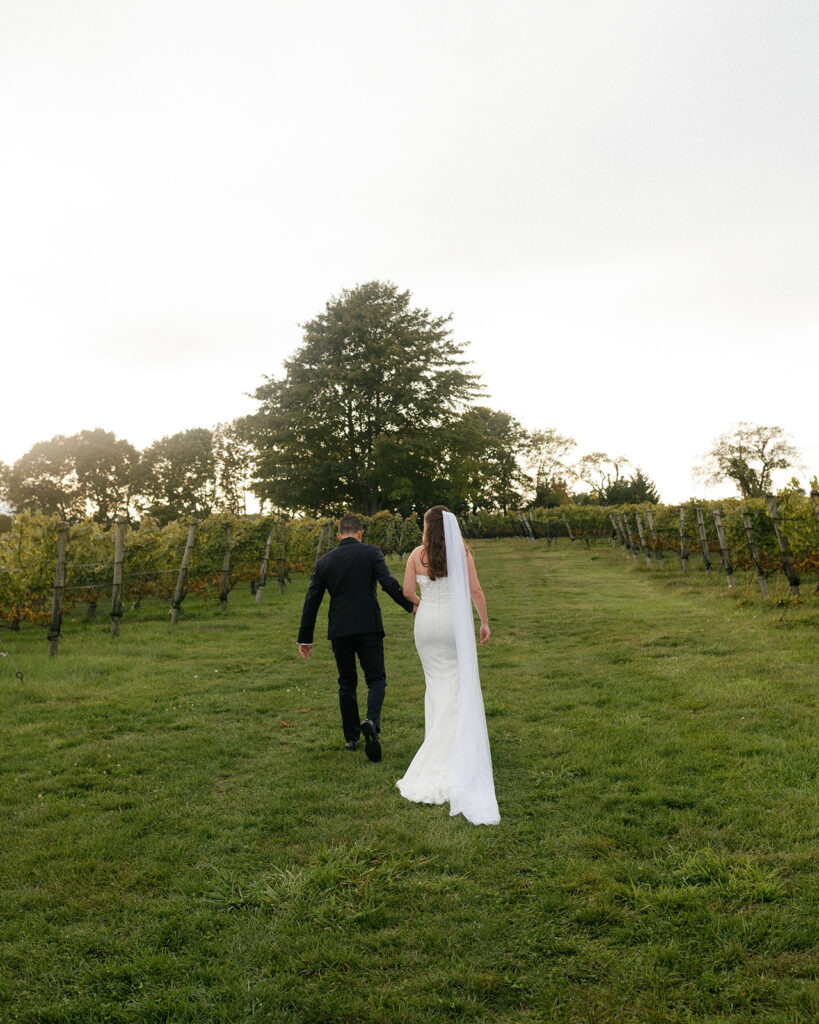 Bridal portait taken at a RI vineyard wedding 