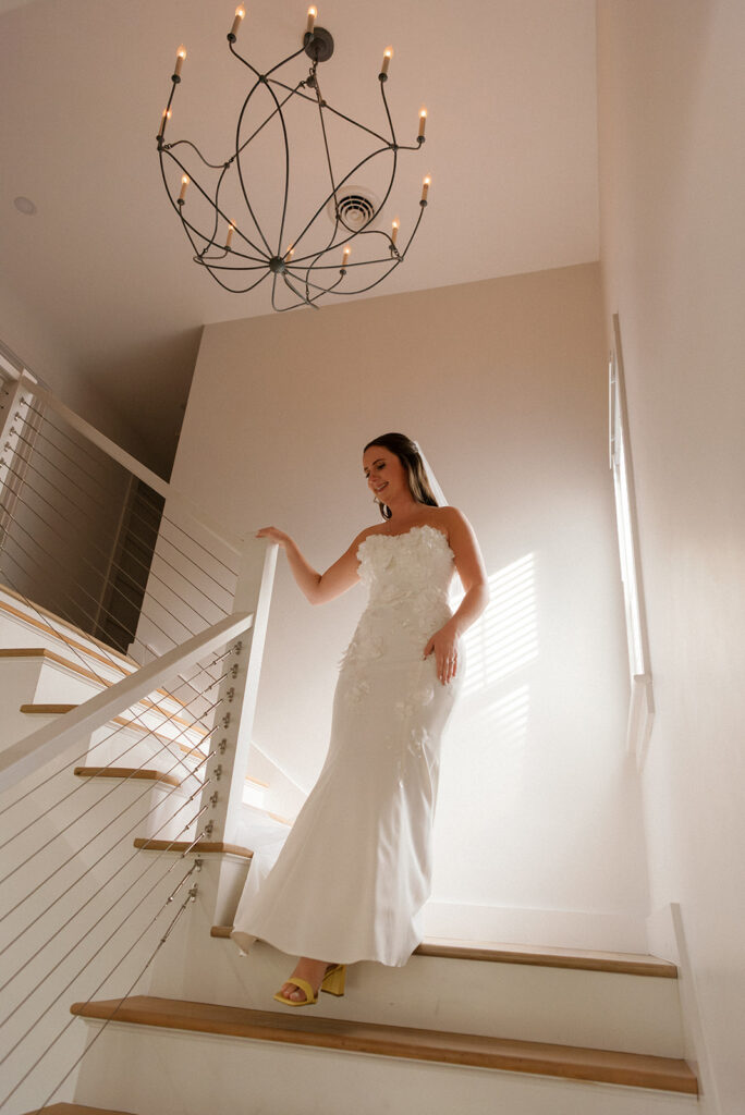 A bride is photographed at her Greenvale Vineyards wedding in RI