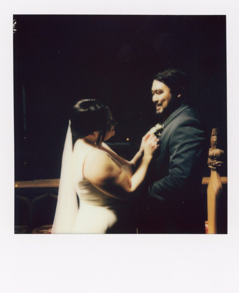 A Seattle wedding bridal portrait taken on Polaroid film