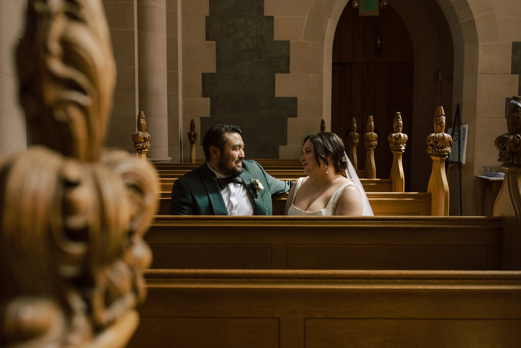 Bridal portraits taken at St. Marks' at a Seattle wedding 